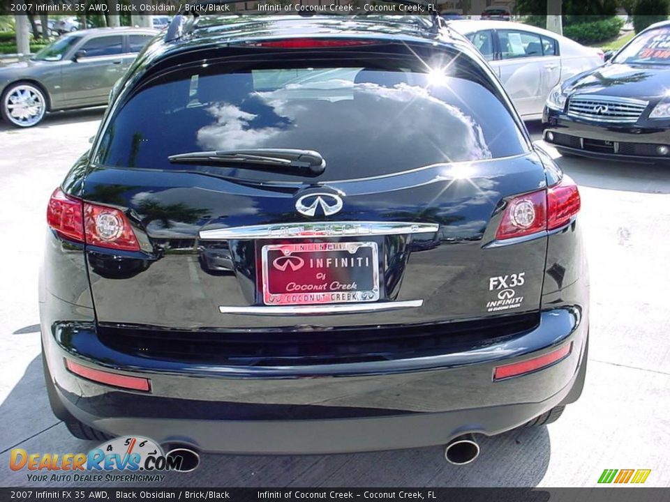 2007 Infiniti FX 35 AWD Black Obsidian / Brick/Black Photo #4