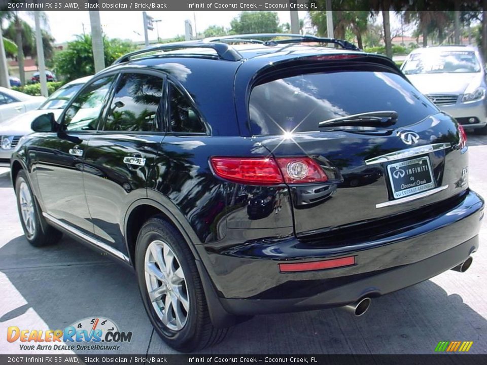 2007 Infiniti FX 35 AWD Black Obsidian / Brick/Black Photo #6