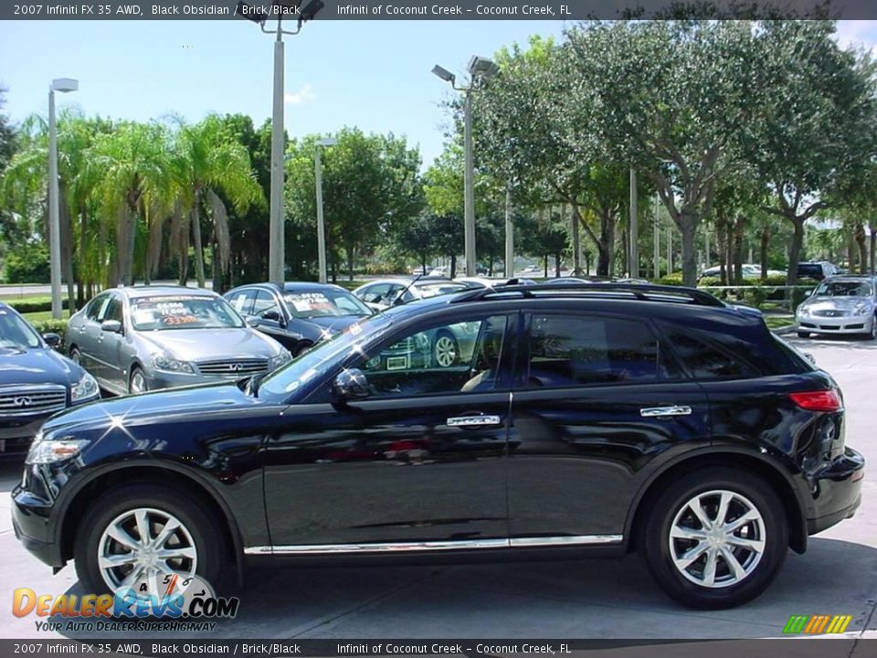 2007 Infiniti FX 35 AWD Black Obsidian / Brick/Black Photo #7