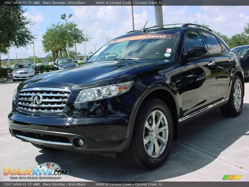 2007 Infiniti FX 35 AWD Black Obsidian / Brick/Black Photo #8