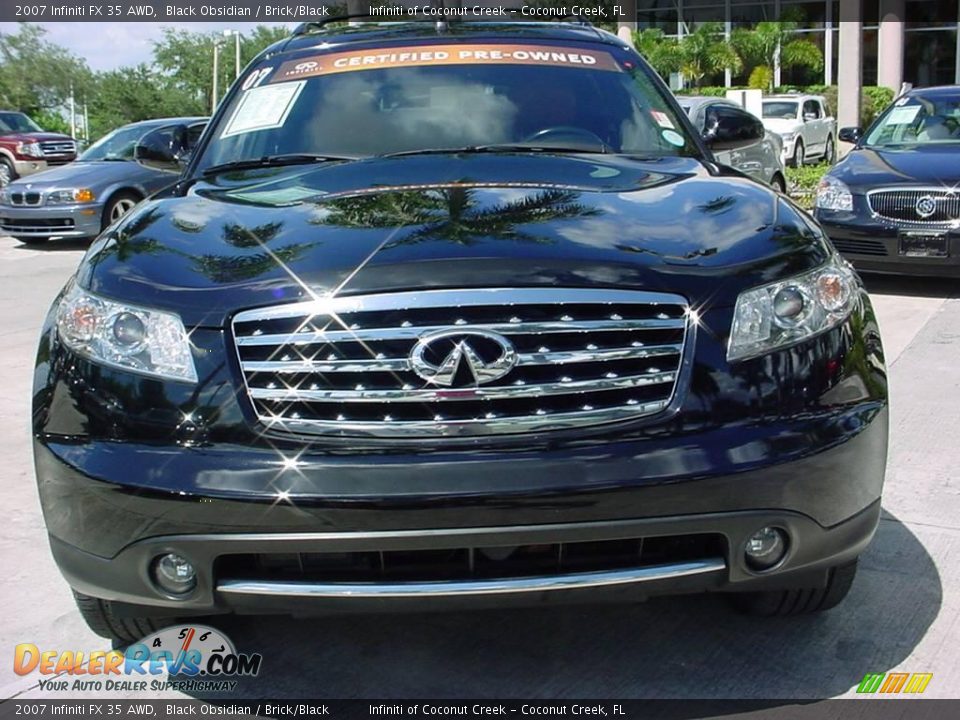 2007 Infiniti FX 35 AWD Black Obsidian / Brick/Black Photo #9