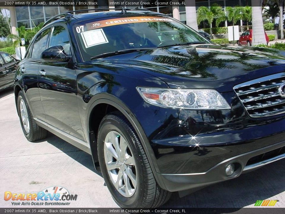 2007 Infiniti FX 35 AWD Black Obsidian / Brick/Black Photo #10
