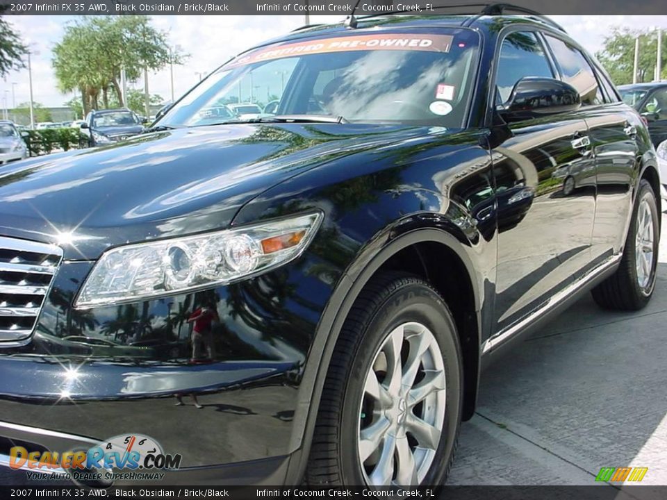 2007 Infiniti FX 35 AWD Black Obsidian / Brick/Black Photo #11