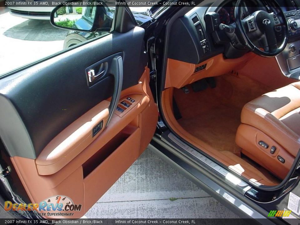 2007 Infiniti FX 35 AWD Black Obsidian / Brick/Black Photo #16