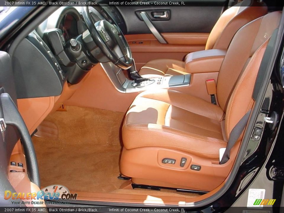 2007 Infiniti FX 35 AWD Black Obsidian / Brick/Black Photo #17