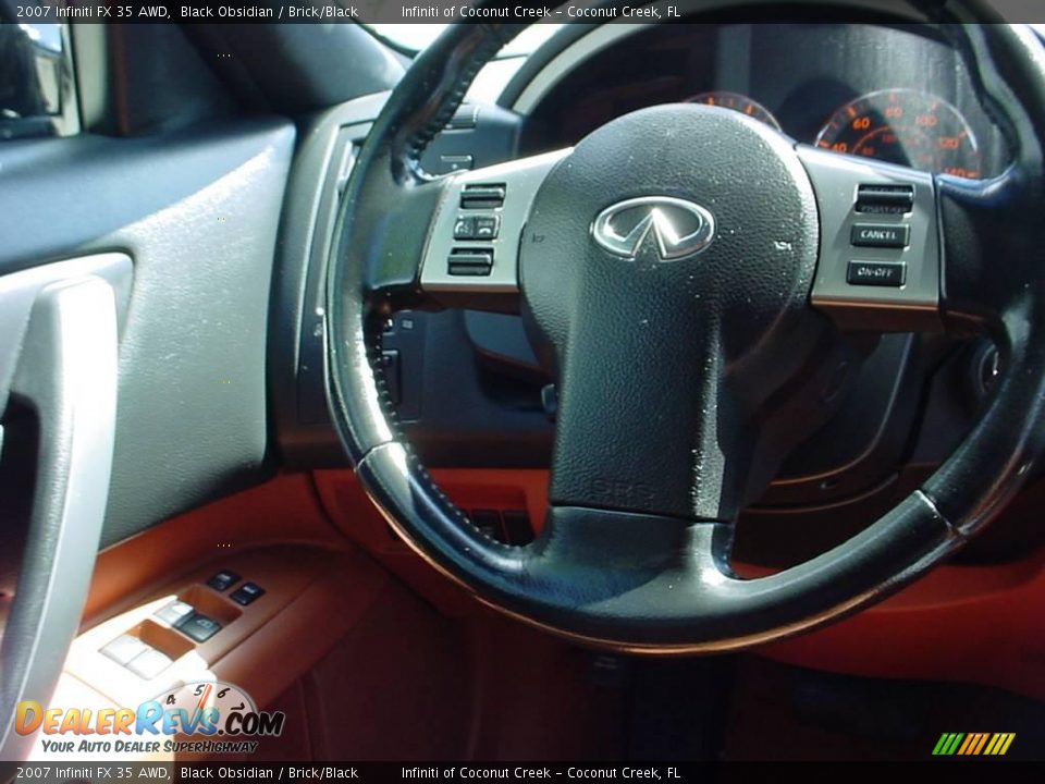 2007 Infiniti FX 35 AWD Black Obsidian / Brick/Black Photo #24