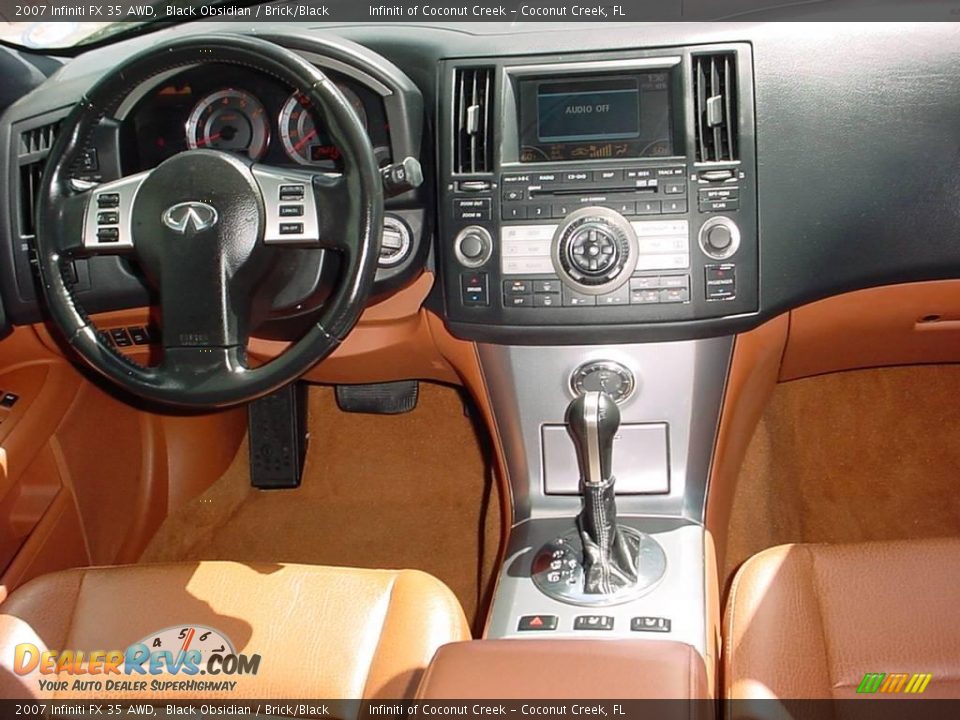 2007 Infiniti FX 35 AWD Black Obsidian / Brick/Black Photo #25