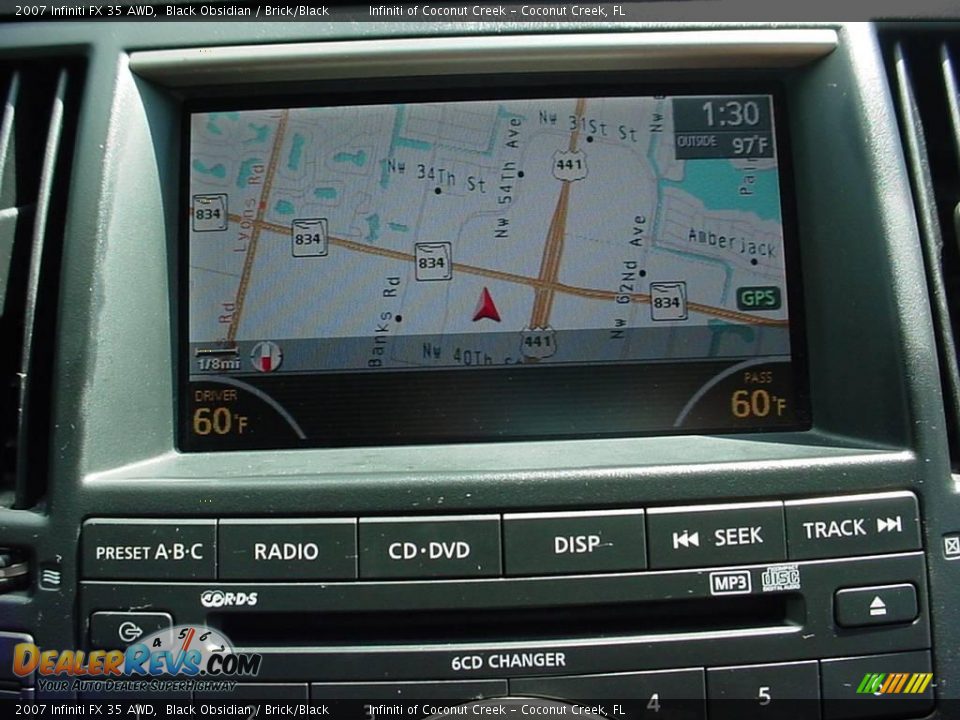 2007 Infiniti FX 35 AWD Black Obsidian / Brick/Black Photo #26