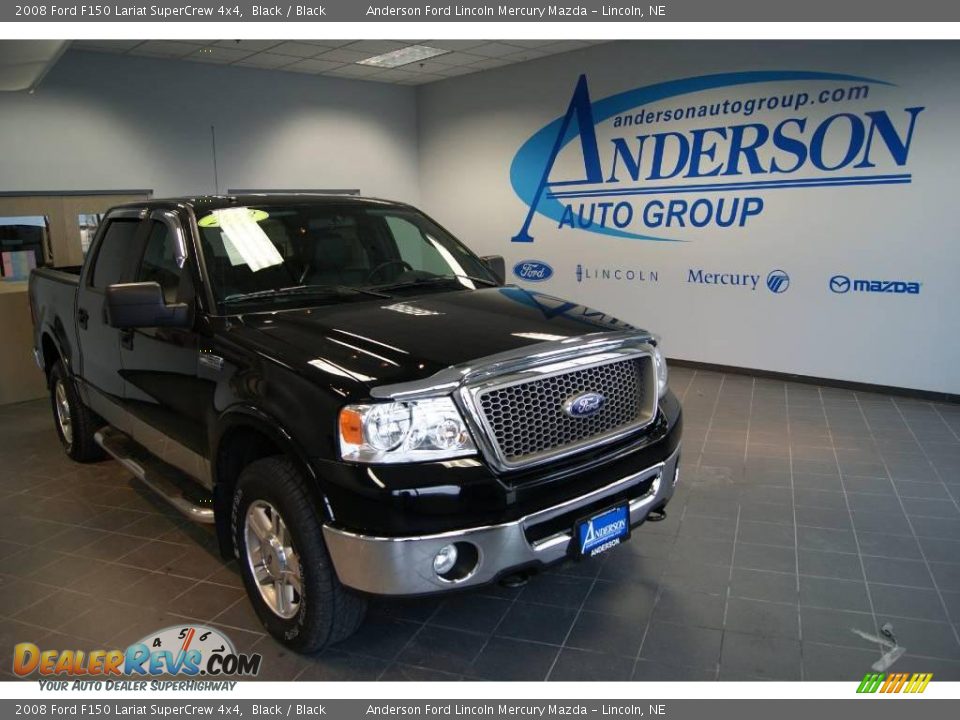 2008 Ford F150 Lariat SuperCrew 4x4 Black / Black Photo #1