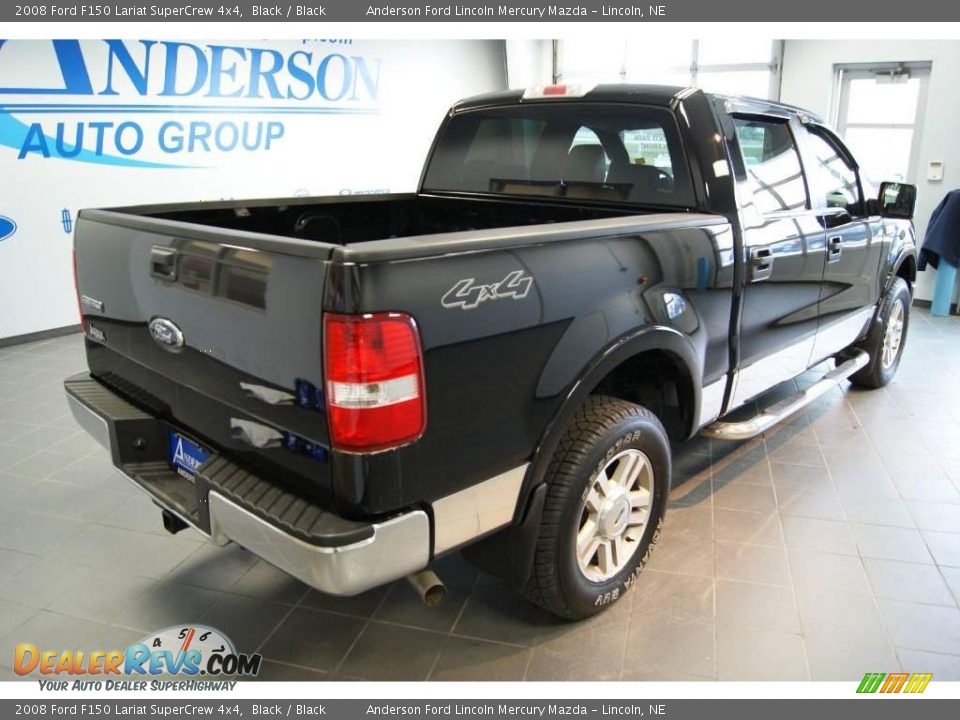 2008 Ford F150 Lariat SuperCrew 4x4 Black / Black Photo #2
