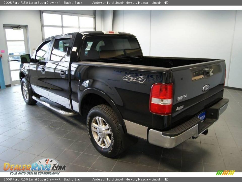 2008 Ford F150 Lariat SuperCrew 4x4 Black / Black Photo #4
