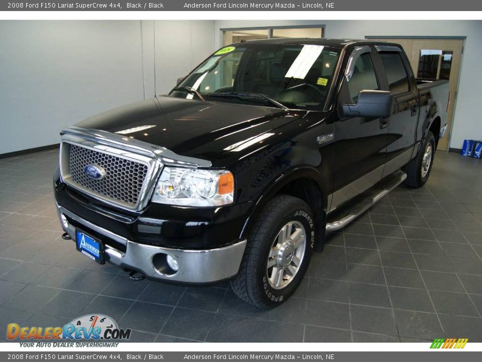 2008 Ford F150 Lariat SuperCrew 4x4 Black / Black Photo #5