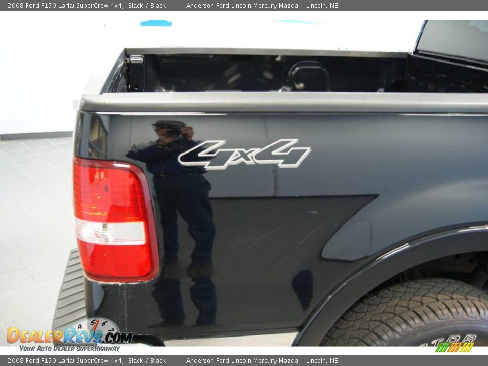 2008 Ford F150 Lariat SuperCrew 4x4 Black / Black Photo #17