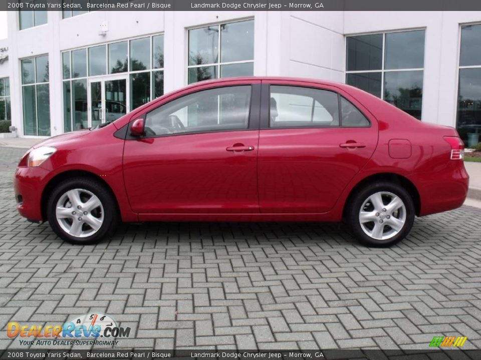 2008 Toyota Yaris Sedan Barcelona Red Pearl / Bisque Photo #2