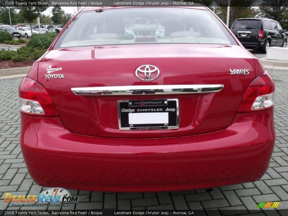 2008 Toyota Yaris Sedan Barcelona Red Pearl / Bisque Photo #4
