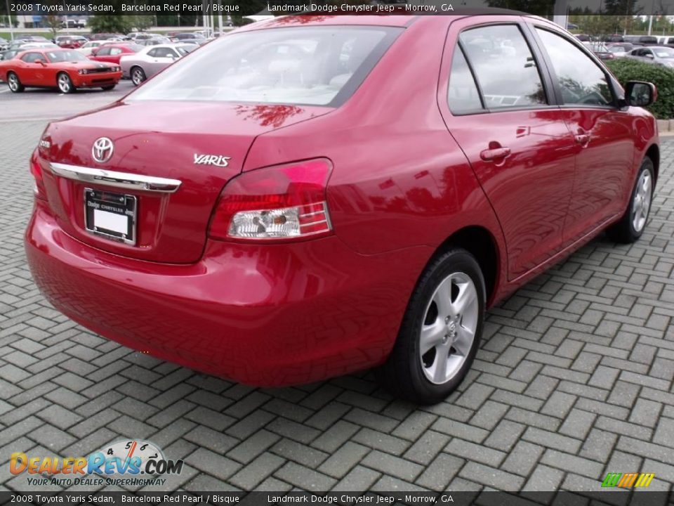 2008 Toyota Yaris Sedan Barcelona Red Pearl / Bisque Photo #5