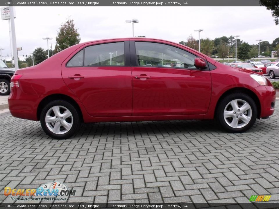 2008 Toyota Yaris Sedan Barcelona Red Pearl / Bisque Photo #6