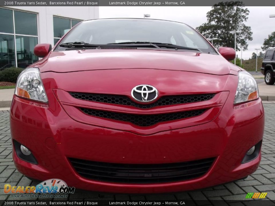 2008 Toyota Yaris Sedan Barcelona Red Pearl / Bisque Photo #8
