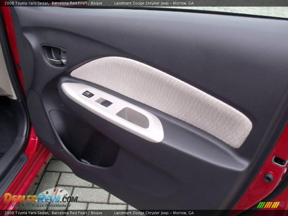 2008 Toyota Yaris Sedan Barcelona Red Pearl / Bisque Photo #17