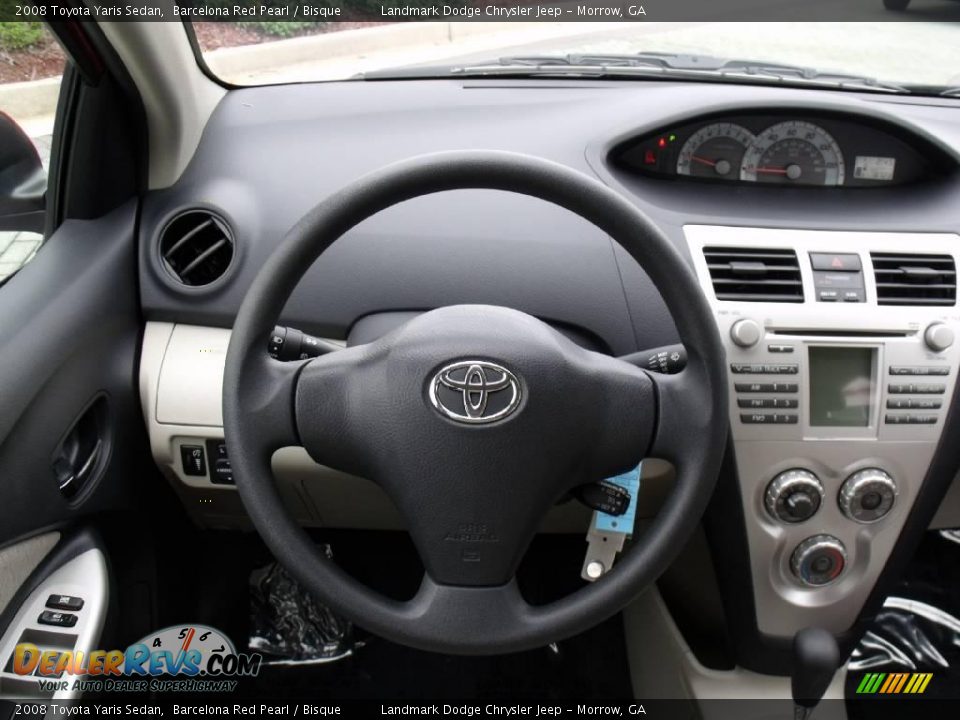 2008 Toyota Yaris Sedan Barcelona Red Pearl / Bisque Photo #20
