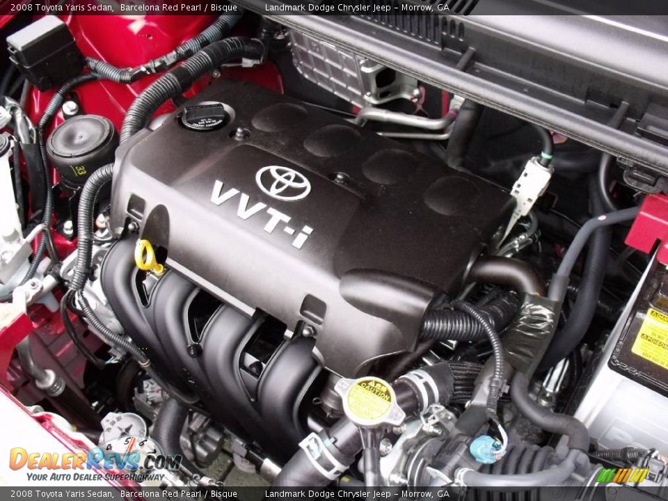 2008 Toyota Yaris Sedan Barcelona Red Pearl / Bisque Photo #24