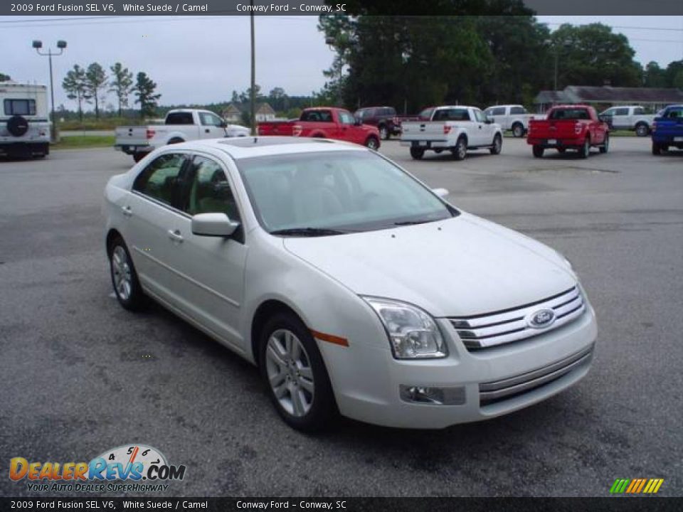 2009 Ford Fusion SEL V6 White Suede / Camel Photo #3