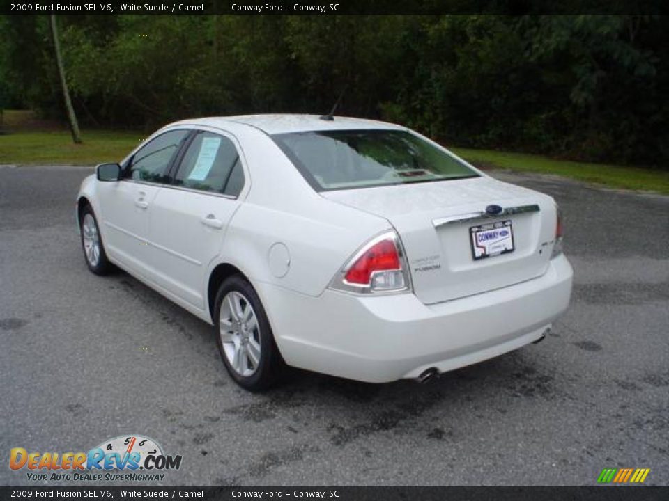 2009 Ford Fusion SEL V6 White Suede / Camel Photo #7