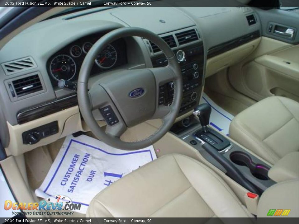 2009 Ford Fusion SEL V6 White Suede / Camel Photo #22