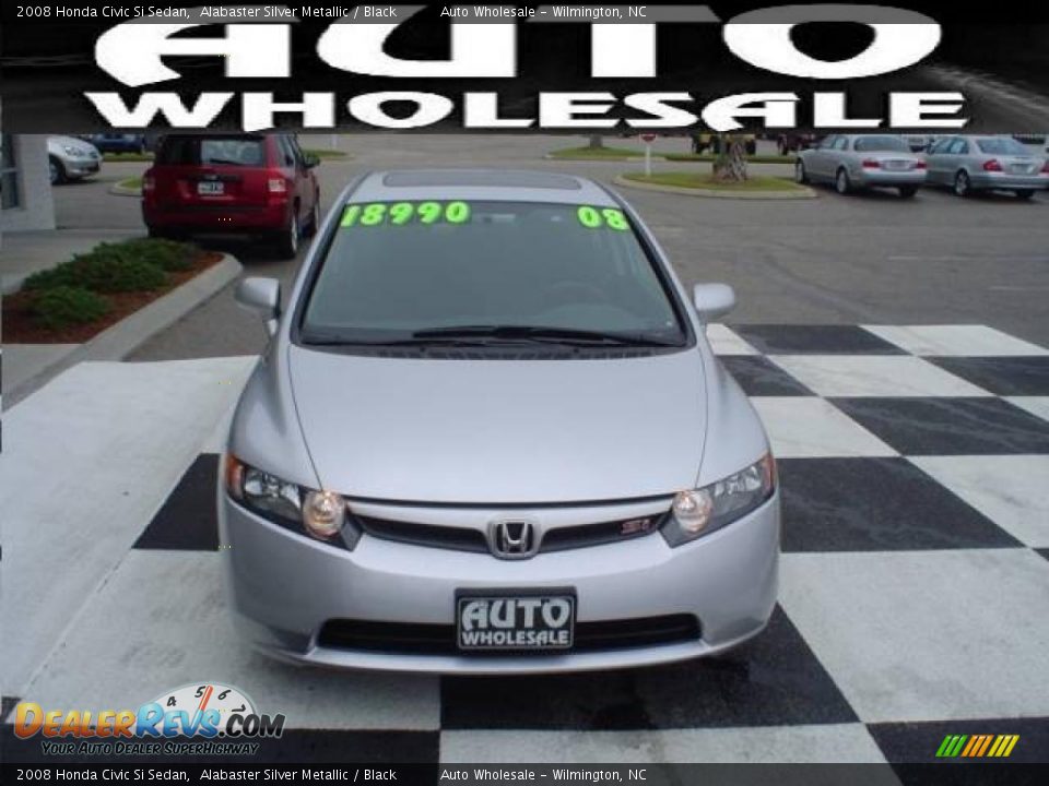 2008 Honda Civic Si Sedan Alabaster Silver Metallic / Black Photo #2