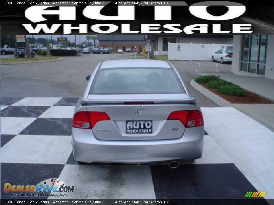 2008 Honda Civic Si Sedan Alabaster Silver Metallic / Black Photo #3