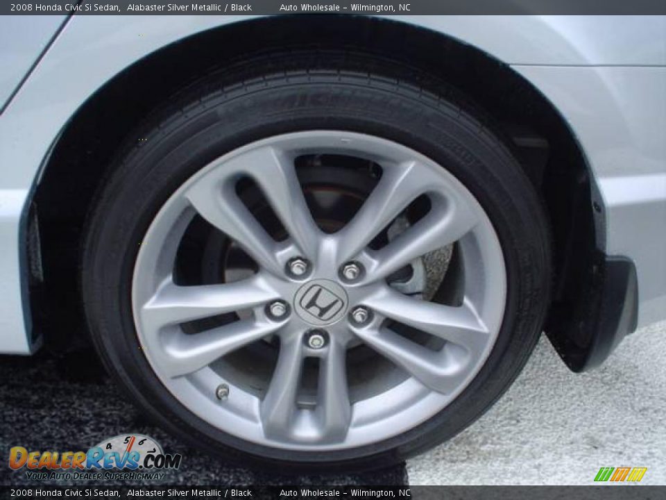 2008 Honda Civic Si Sedan Alabaster Silver Metallic / Black Photo #4