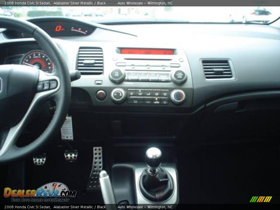 2008 Honda Civic Si Sedan Alabaster Silver Metallic / Black Photo #7