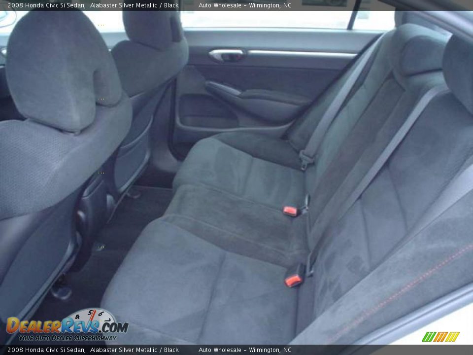 2008 Honda Civic Si Sedan Alabaster Silver Metallic / Black Photo #8