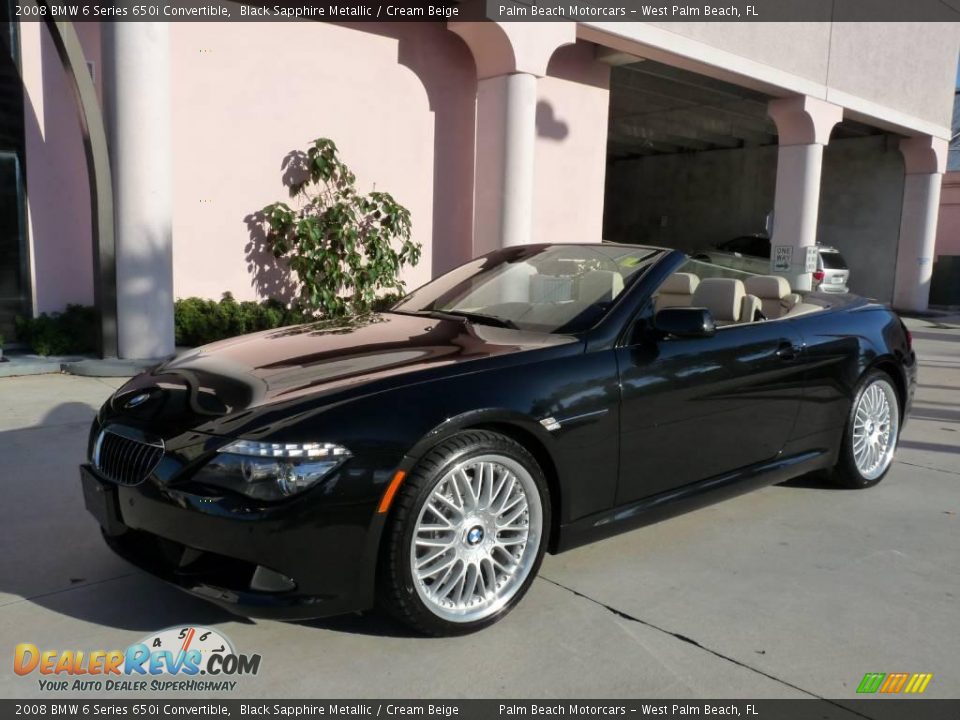 2008 BMW 6 Series 650i Convertible Black Sapphire Metallic / Cream Beige Photo #1