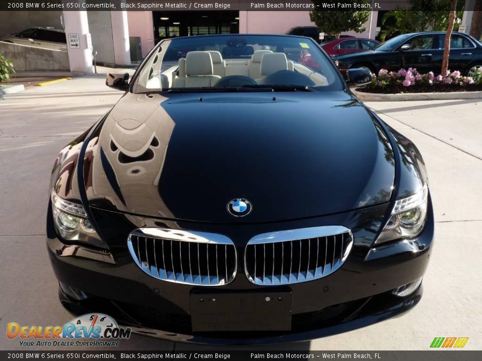 2008 BMW 6 Series 650i Convertible Black Sapphire Metallic / Cream Beige Photo #2