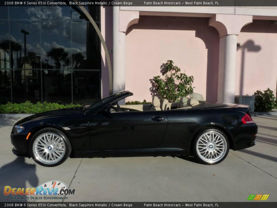 2008 BMW 6 Series 650i Convertible Black Sapphire Metallic / Cream Beige Photo #3