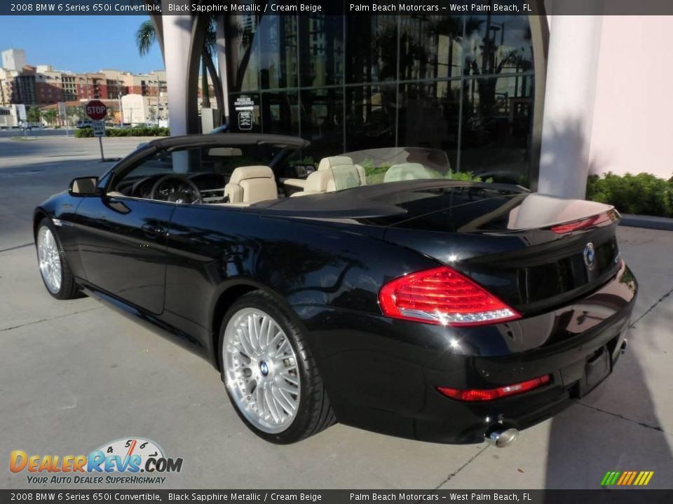 2008 BMW 6 Series 650i Convertible Black Sapphire Metallic / Cream Beige Photo #4
