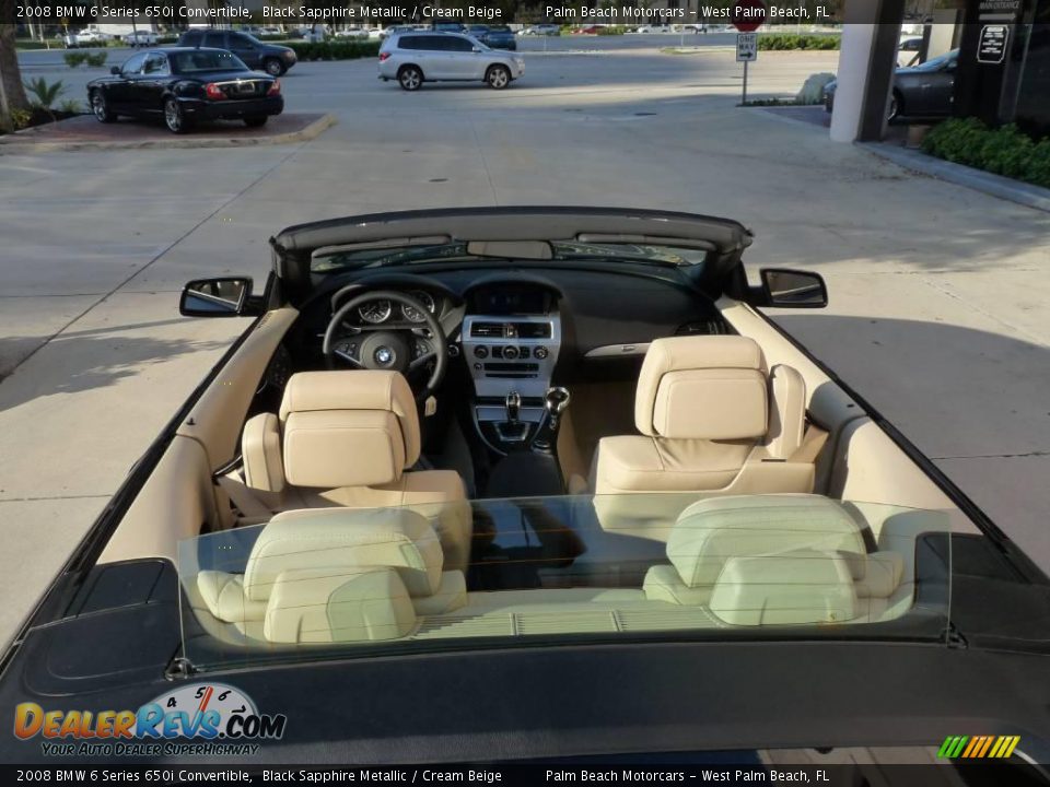 2008 BMW 6 Series 650i Convertible Black Sapphire Metallic / Cream Beige Photo #6