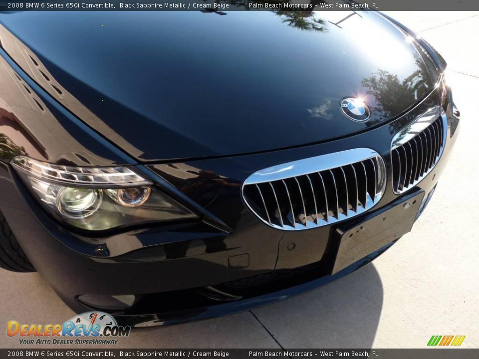 2008 BMW 6 Series 650i Convertible Black Sapphire Metallic / Cream Beige Photo #7