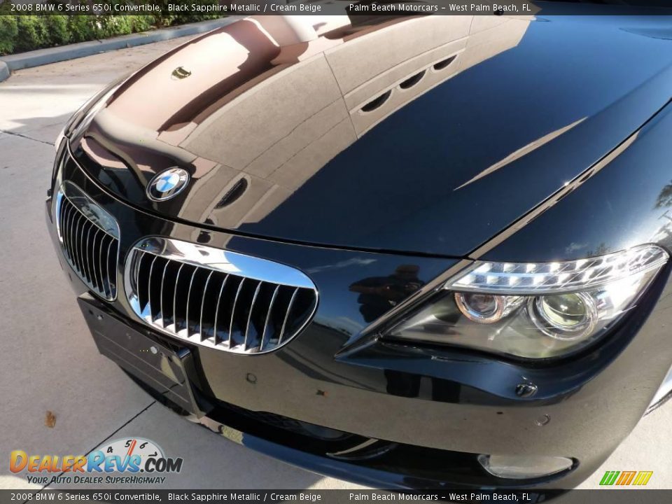 2008 BMW 6 Series 650i Convertible Black Sapphire Metallic / Cream Beige Photo #8