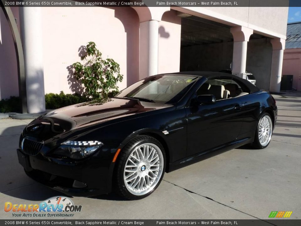 2008 BMW 6 Series 650i Convertible Black Sapphire Metallic / Cream Beige Photo #10