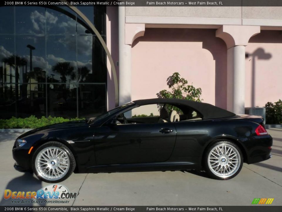 2008 BMW 6 Series 650i Convertible Black Sapphire Metallic / Cream Beige Photo #11