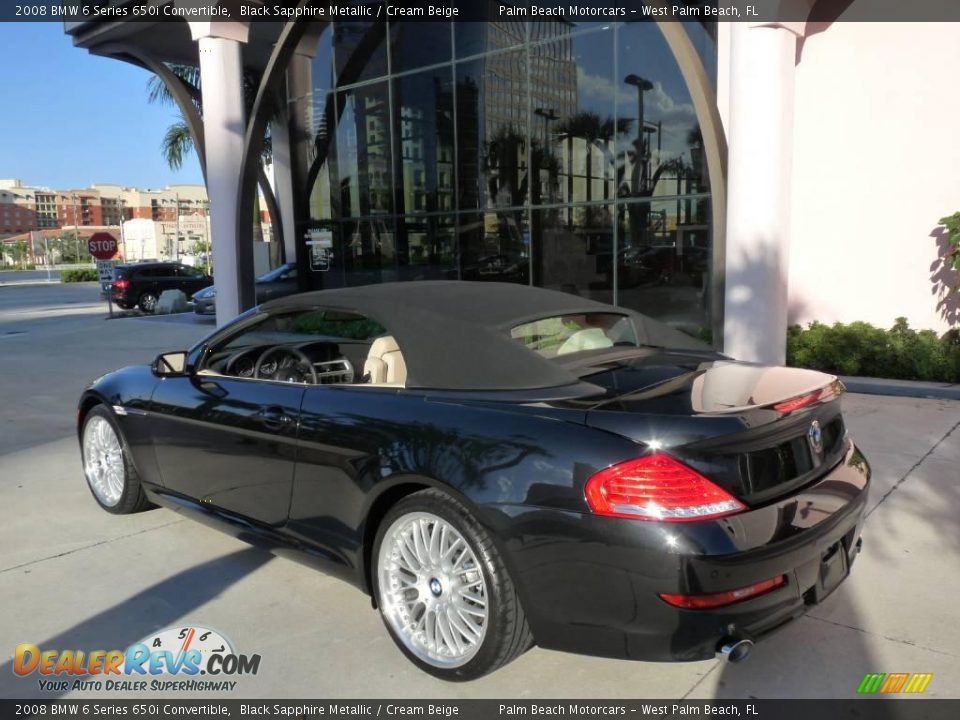 2008 BMW 6 Series 650i Convertible Black Sapphire Metallic / Cream Beige Photo #12