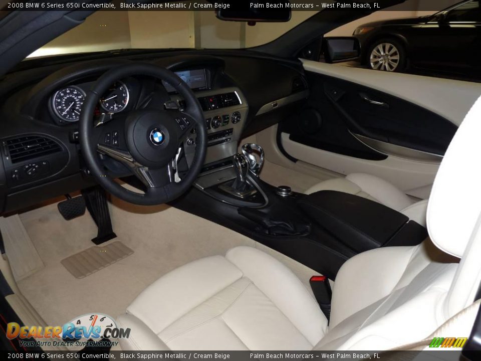 2008 BMW 6 Series 650i Convertible Black Sapphire Metallic / Cream Beige Photo #13
