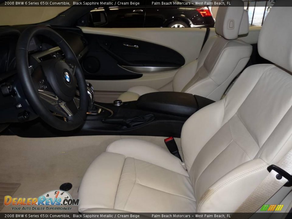 2008 BMW 6 Series 650i Convertible Black Sapphire Metallic / Cream Beige Photo #15