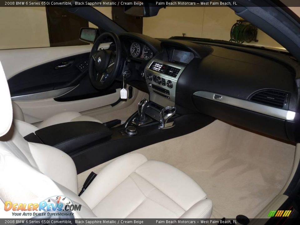 2008 BMW 6 Series 650i Convertible Black Sapphire Metallic / Cream Beige Photo #16