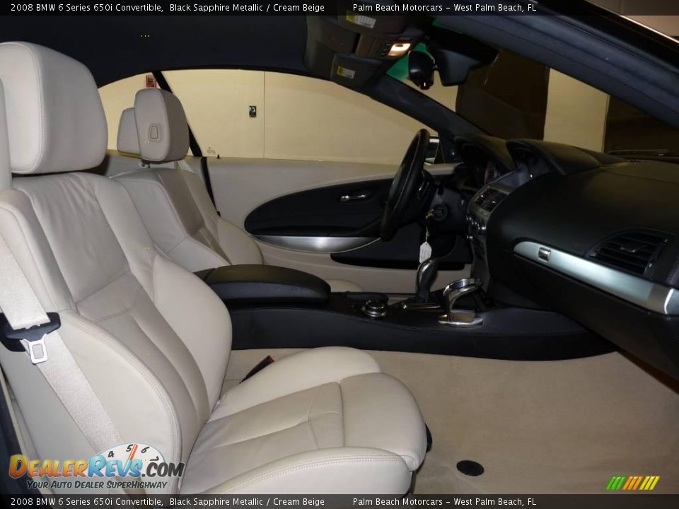 2008 BMW 6 Series 650i Convertible Black Sapphire Metallic / Cream Beige Photo #17