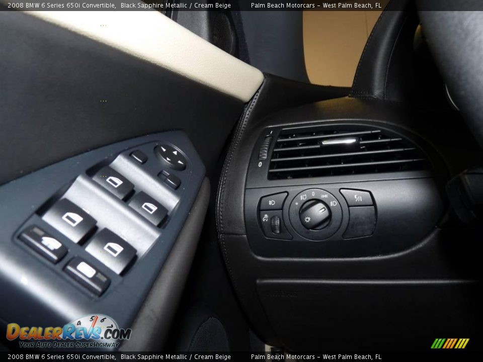 2008 BMW 6 Series 650i Convertible Black Sapphire Metallic / Cream Beige Photo #27