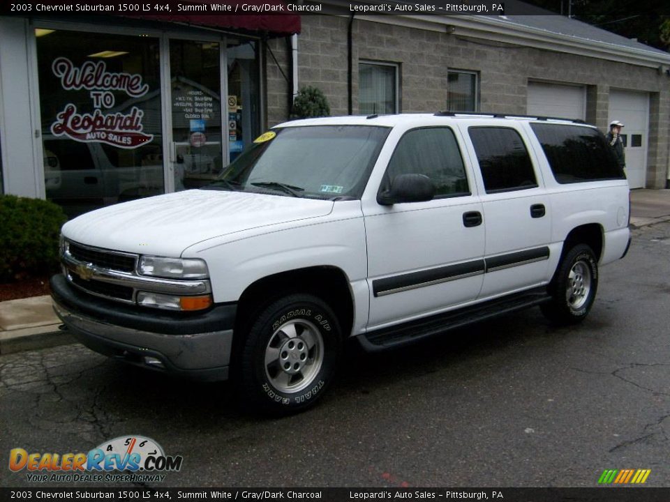 2003 Chevrolet Suburban 1500 LS 4x4 Summit White / Gray/Dark Charcoal Photo #1