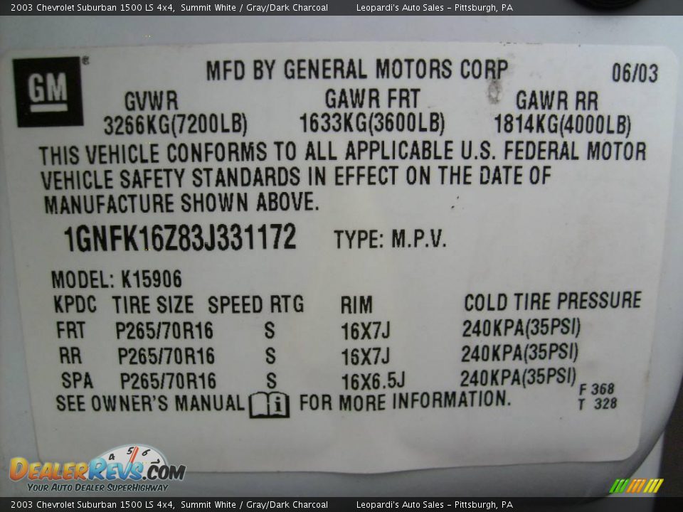2003 Chevrolet Suburban 1500 LS 4x4 Summit White / Gray/Dark Charcoal Photo #13